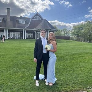 Elegant Light Blue Sequin Prom Dress